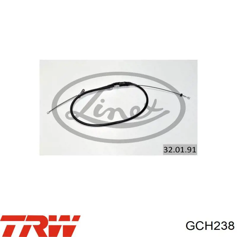 GCH238 TRW cable de freno de mano trasero derecho