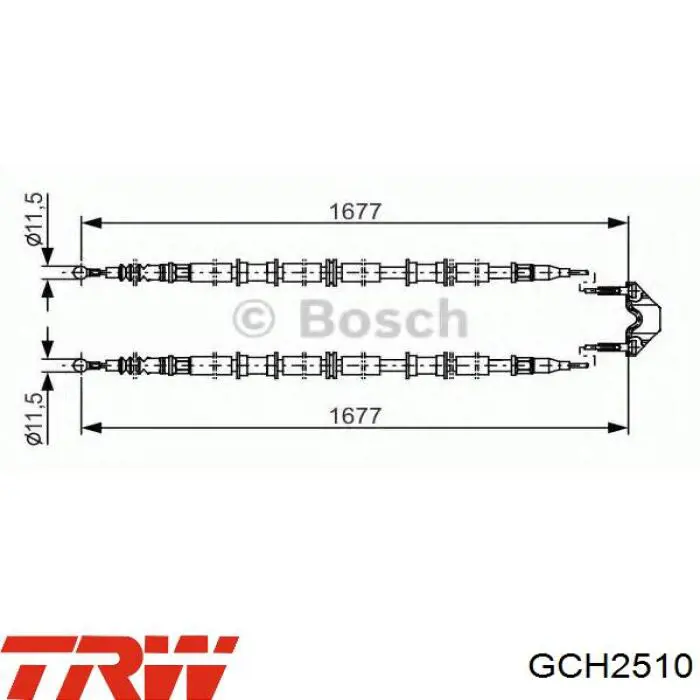 GCH2510 TRW cable de freno de mano trasero derecho/izquierdo