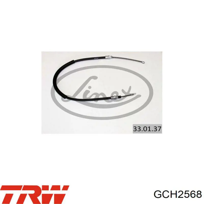 GCH2568 TRW cable de freno de mano trasero derecho