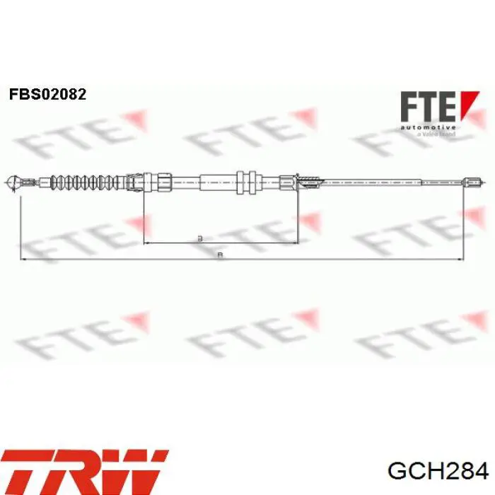Comprar GCH284 TRW Cable de freno de mano trasero derecho/izquierdo
