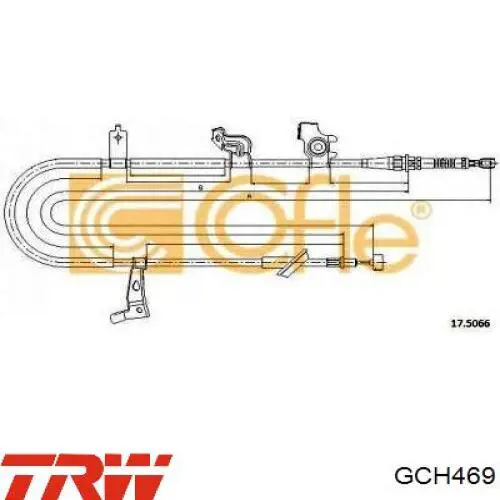 GCH469 TRW cable de freno de mano trasero derecho
