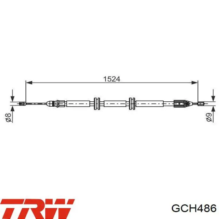 GCH486 TRW cable de freno de mano trasero izquierdo