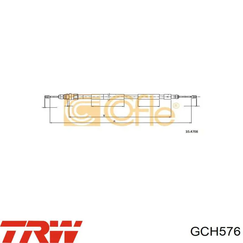 GCH576 TRW cable de freno de mano trasero izquierdo