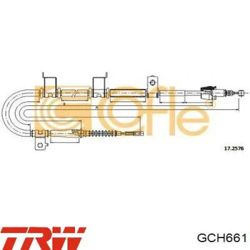 GCH661 TRW cable de freno de mano trasero derecho