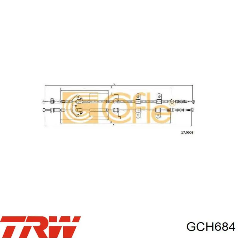 GCH684 TRW cable de freno de mano trasero derecho/izquierdo