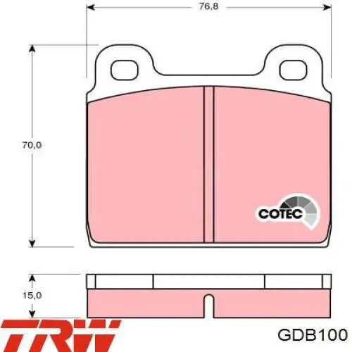 GDB100 TRW pastillas de freno delanteras