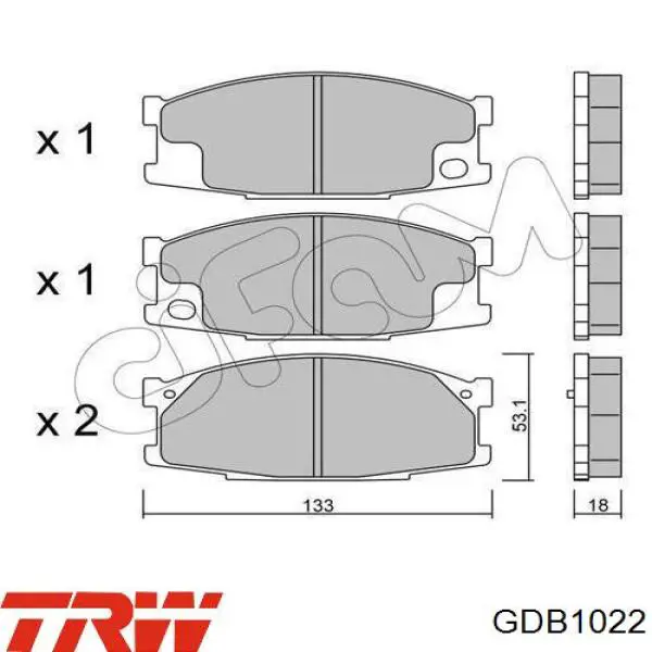 GDB1022 TRW pastillas de freno delanteras