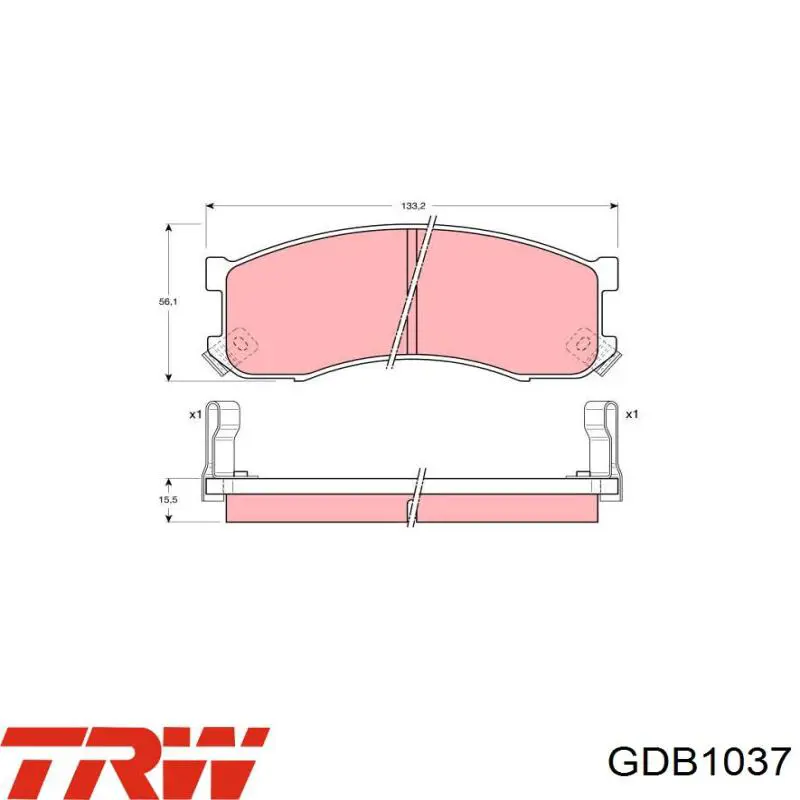 Comprar GDB1037 TRW Pastillas delanteras de freno