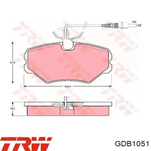 Pastillas freno delanteras TRW GDB1051 precio, desde 48,67 EUR