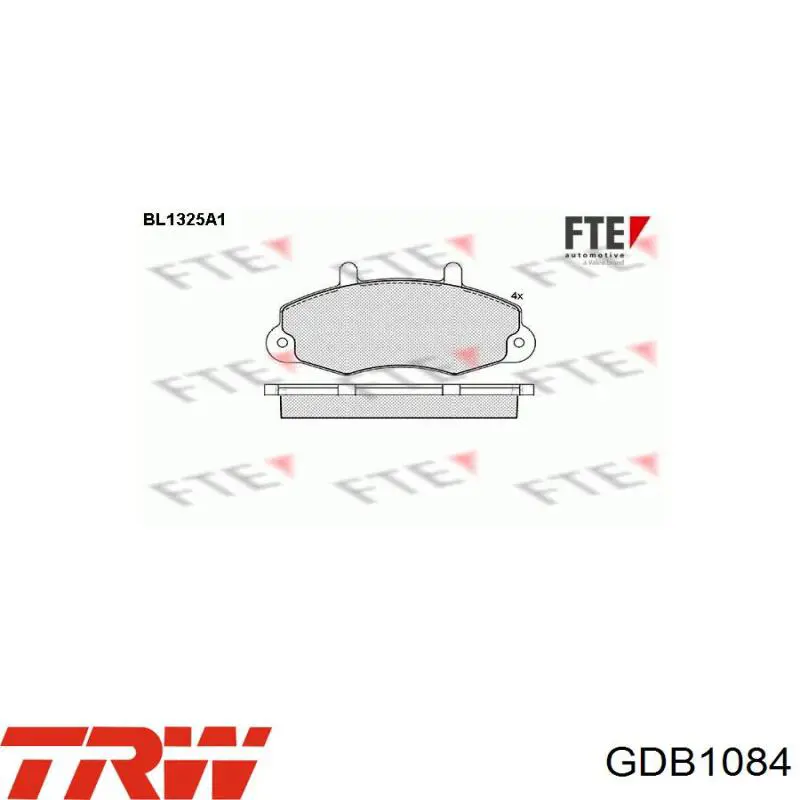 Comprar GDB1084 TRW Pastillas delanteras de freno