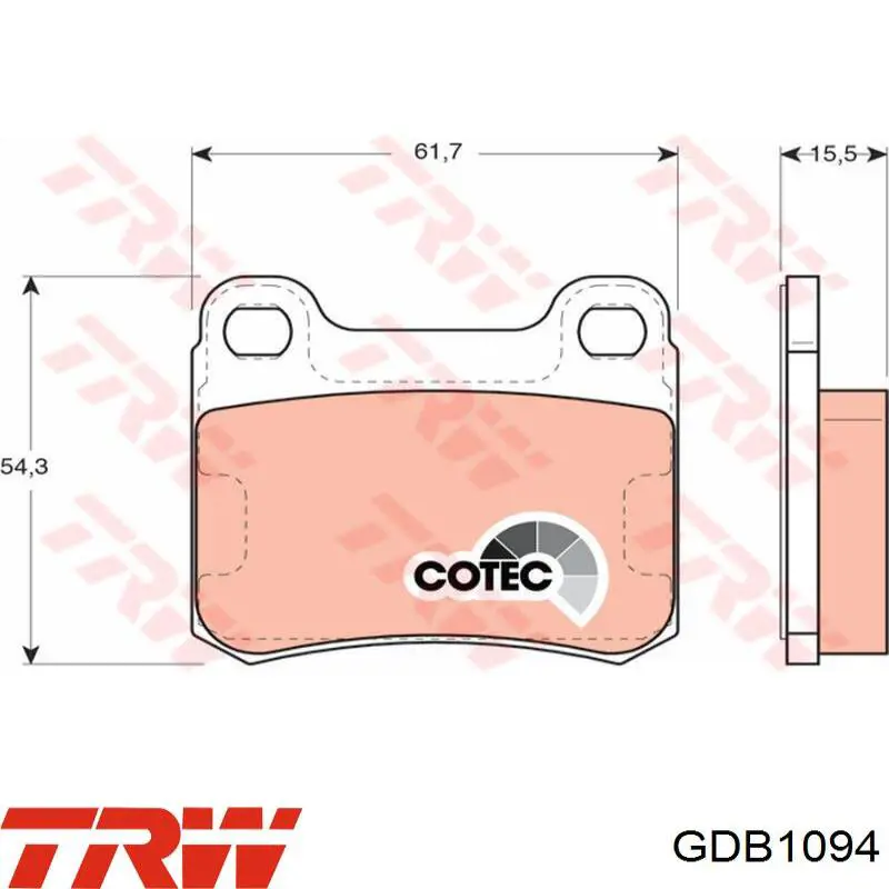 Pastillas de freno delanteras TRW GDB1094