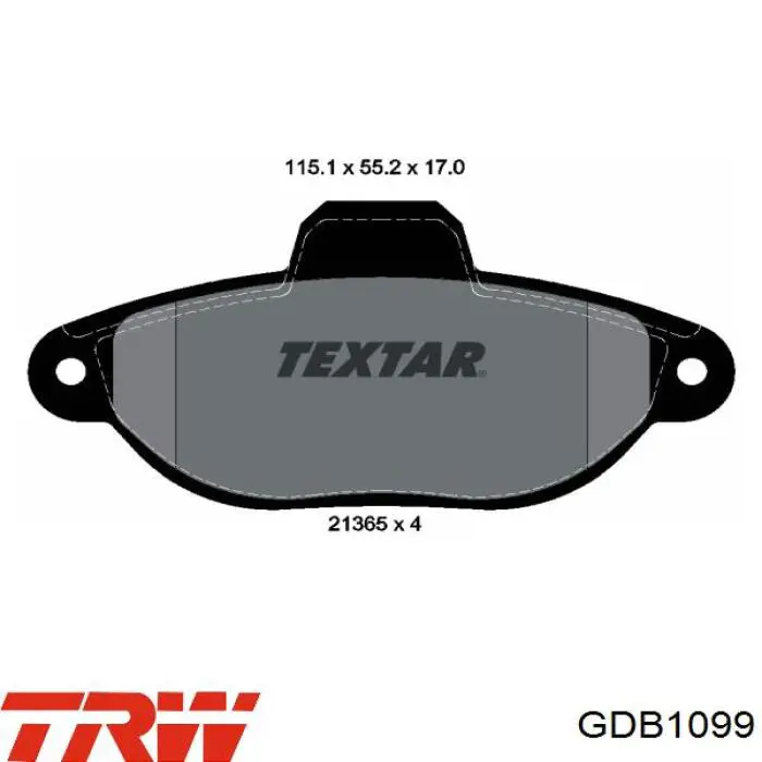 GDB1099 TRW pastillas de freno delanteras
