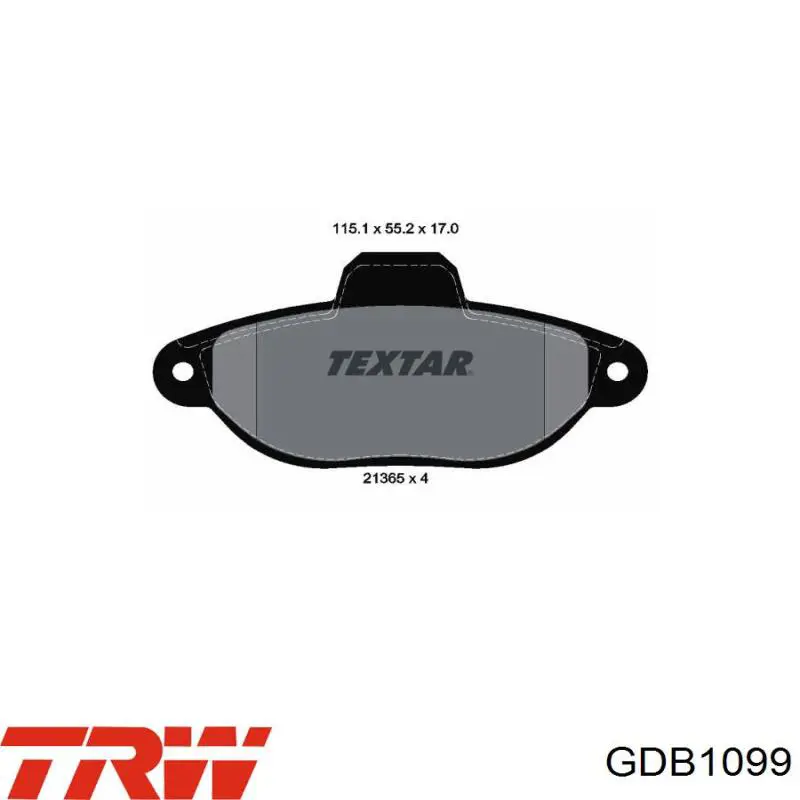 Pastillas de freno GDB1099 TRW