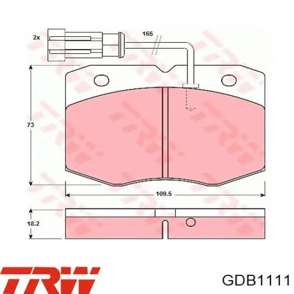 Comprar GDB1111 TRW Pastillas delanteras de freno