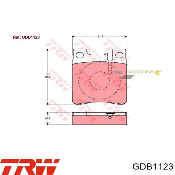 Pastillas de freno traseras GDB1123 TRW