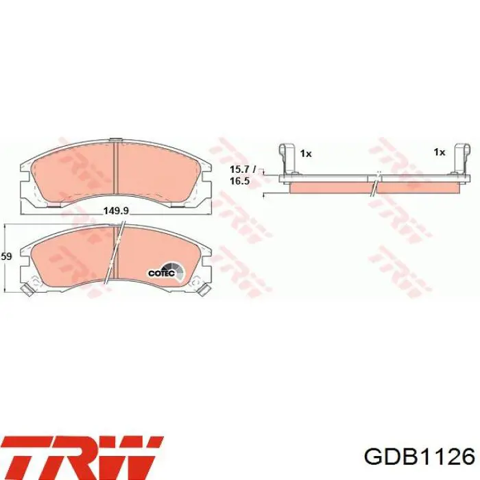 GDB1126 TRW pastillas de freno delanteras