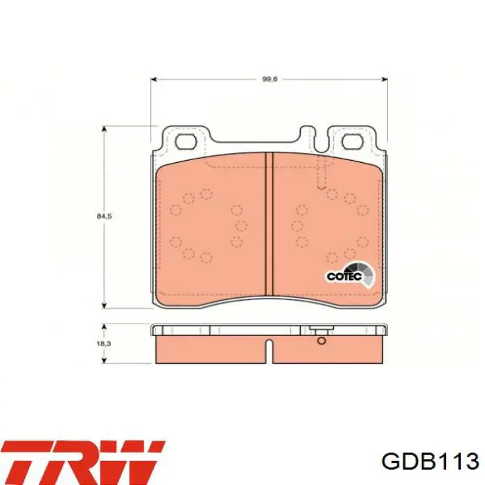 Comprar GDB113 TRW Pastillas delanteras de freno