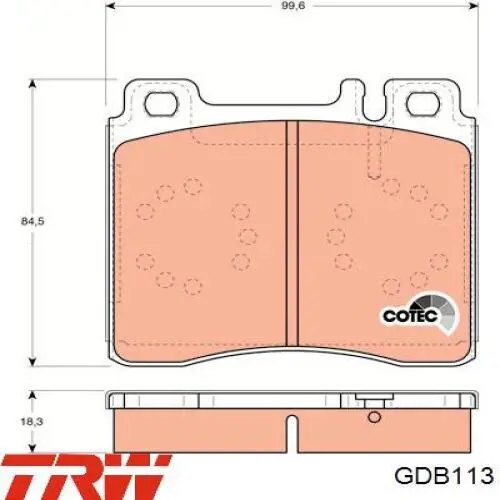 Pastillas de freno GDB113 TRW