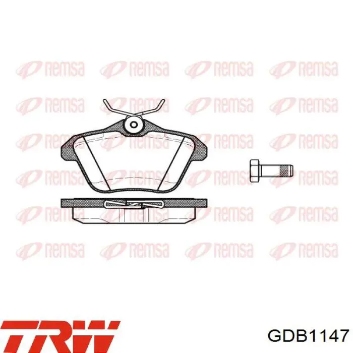 Pastillas de freno traseras GDB1147 TRW