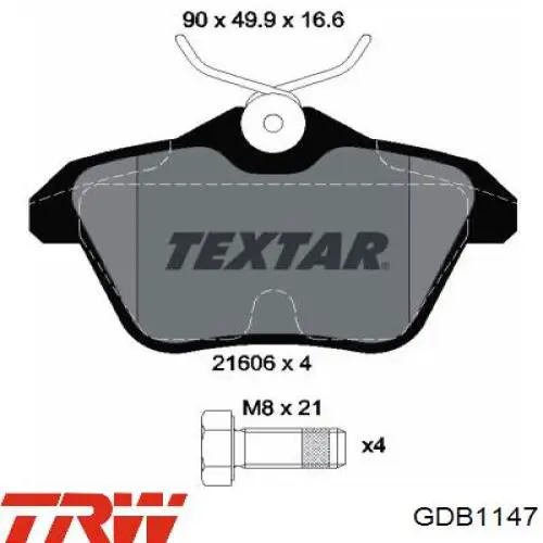 Comprar GDB1147 TRW Pastillas de freno traseras