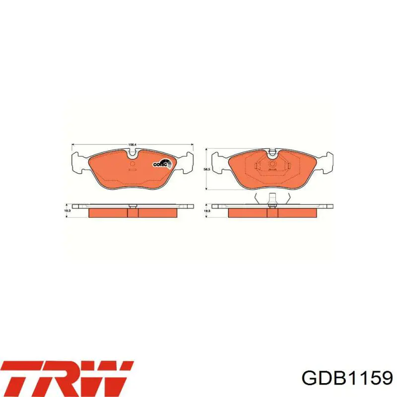 Comprar GDB1159 TRW Pastillas delanteras de freno