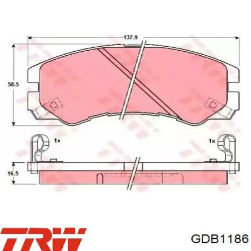 Comprar GDB1186 TRW Pastillas delanteras de freno