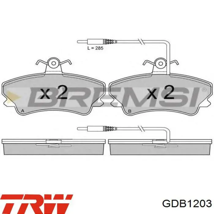 Pastillas de freno delanteras TRW GDB1203