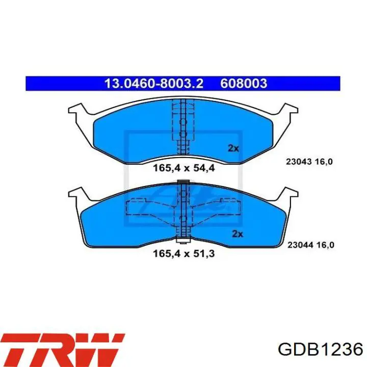 Comprar GDB1236 TRW Pastillas delanteras de freno