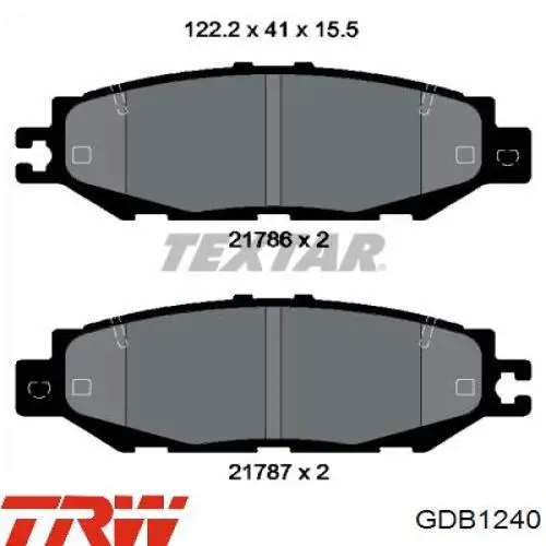 GDB1240 TRW pastillas de freno traseras