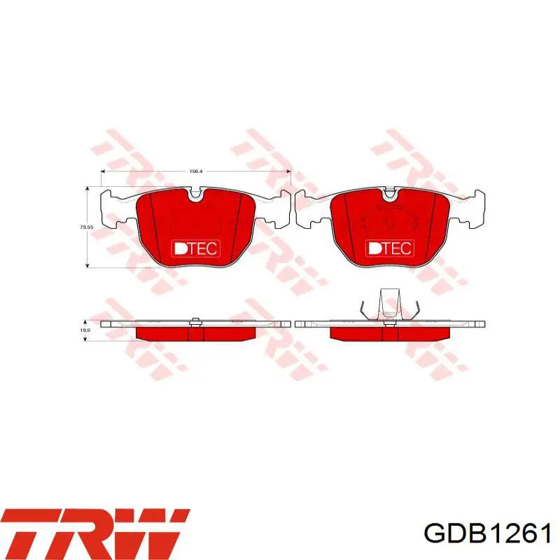 Pastillas de freno GDB1261 TRW