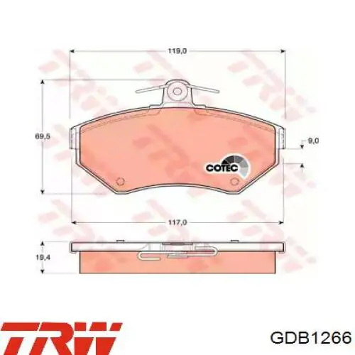 Pastillas de freno delanteras TRW GDB1266