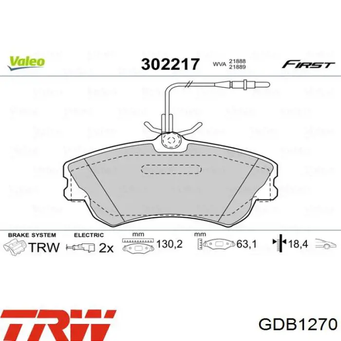 Comprar GDB1270 TRW Pastillas delanteras de freno
