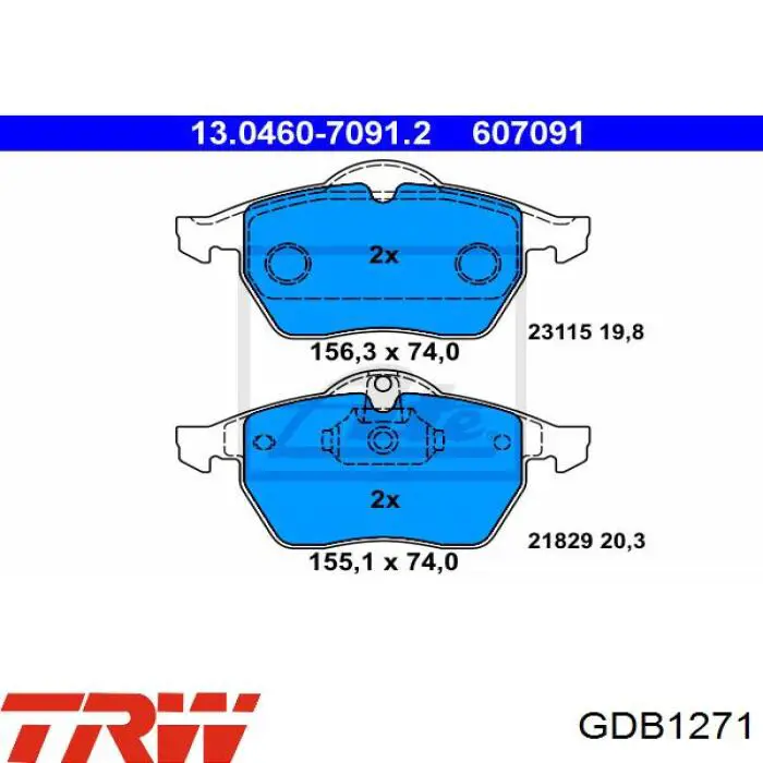 Comprar GDB1271 TRW Pastillas delanteras de freno