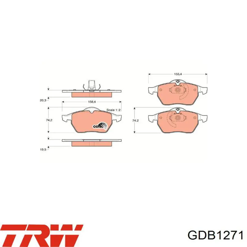 GDB1271 TRW pastillas de freno delanteras