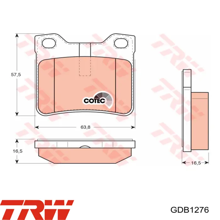 Pastillas traseras TRW GDB1276