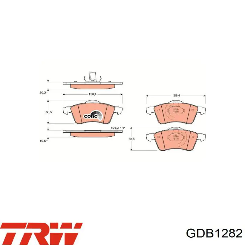 Comprar GDB1282 TRW Pastillas delanteras de freno