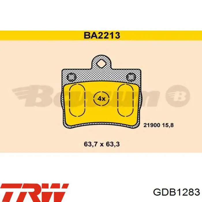 Pastillas traseras TRW GDB1283