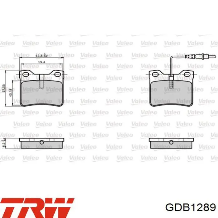 Pastillas traseras TRW GDB1289