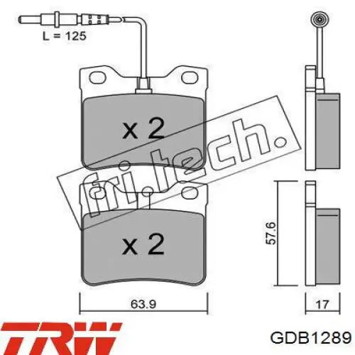 Comprar GDB1289 TRW Pastillas de freno traseras