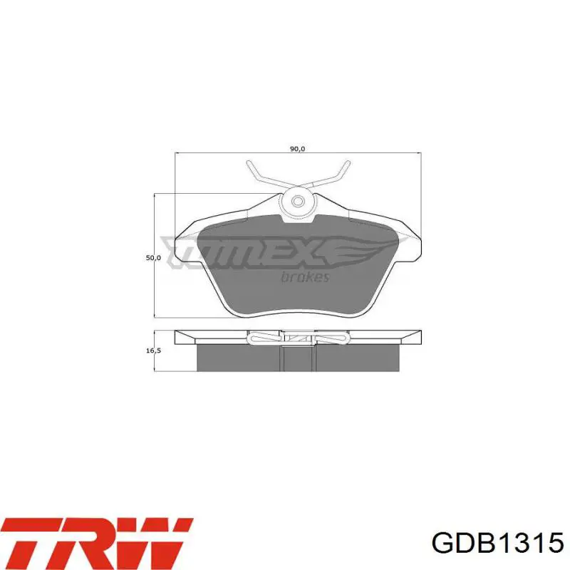Comprar GDB1315 TRW Pastillas de freno traseras