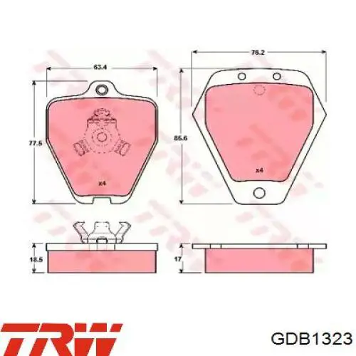 GDB1323 TRW pastillas de freno delanteras
