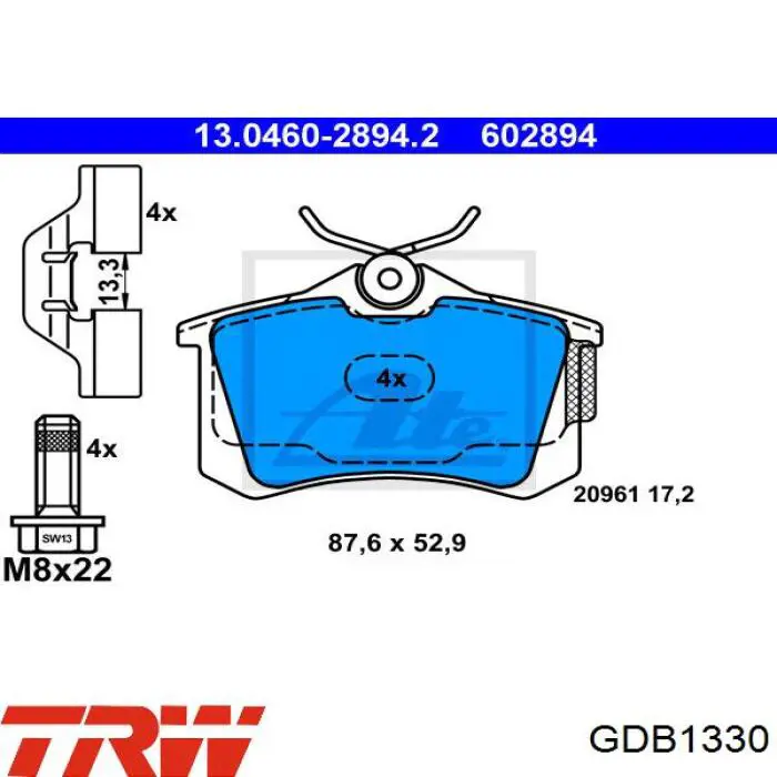 Pastillas de freno traseras Seat Leon 1 1M1