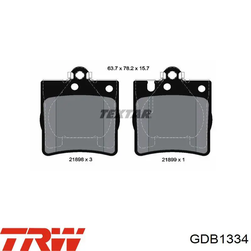 Comprar GDB1334 TRW Pastillas de freno traseras