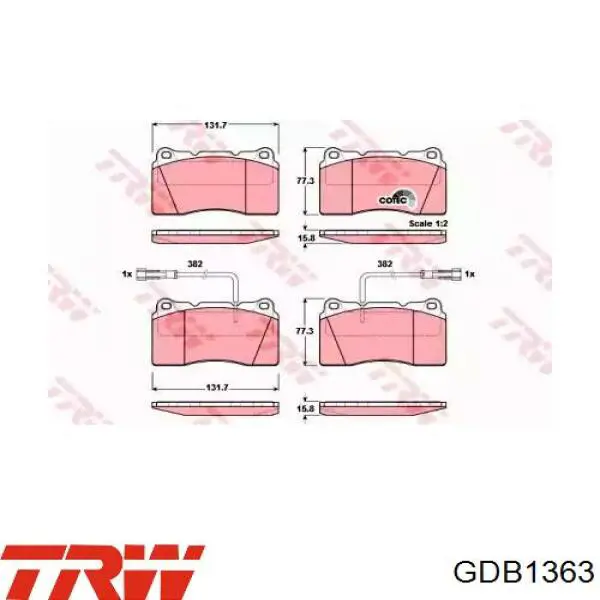 Pastillas freno delanteras TRW GDB1363 precio, desde 34,99 EUR