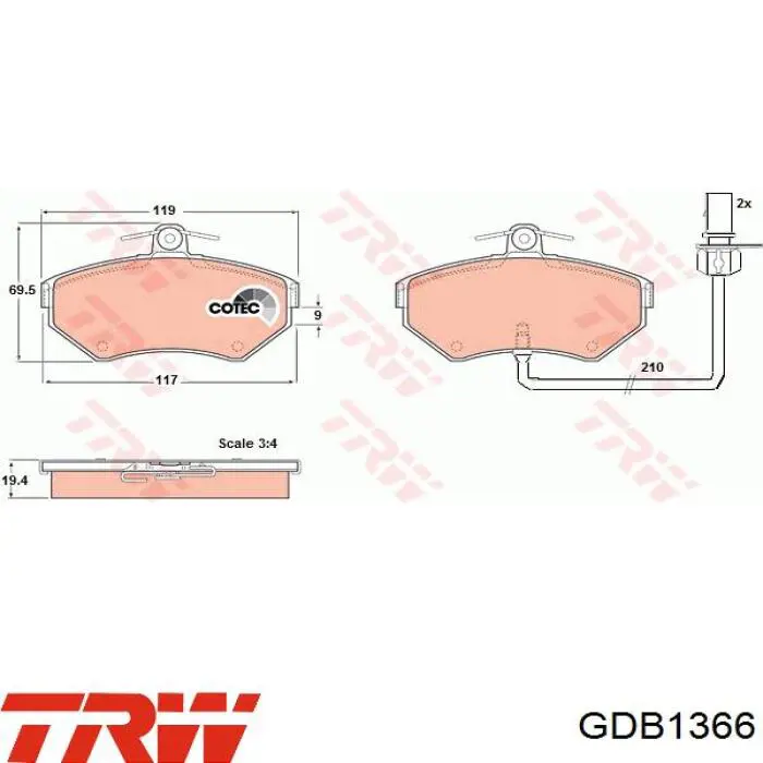 Pastillas de freno FD6902A Necto