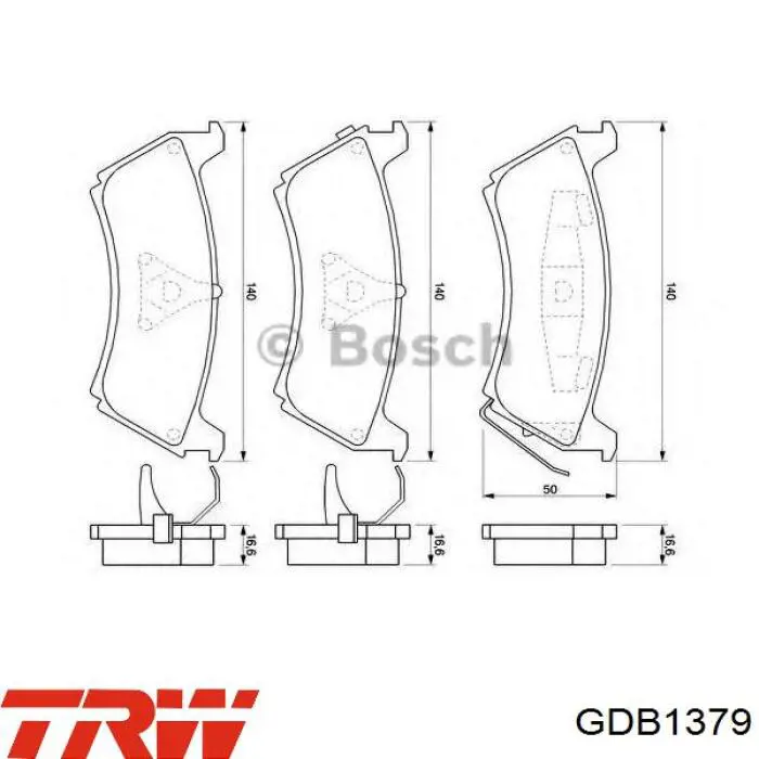 Comprar GDB1379 TRW Pastillas de freno traseras