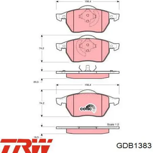 Pastillas de freno delanteras Fiat Punto 2 188