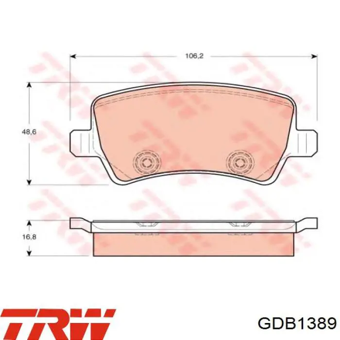 Comprar GDB1389 TRW Pastillas de freno traseras