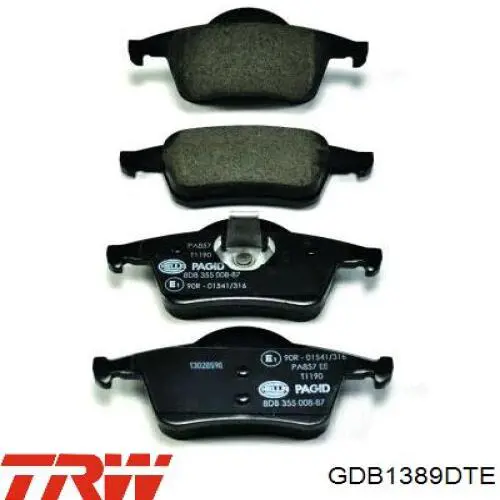 Pastillas de freno traseras GDB1389DTE TRW