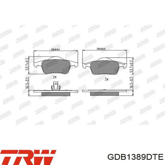 Pastillas traseras TRW GDB1389DTE